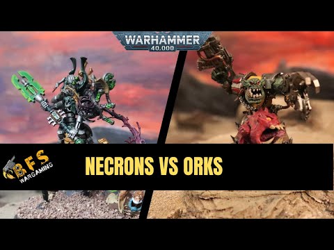 New Orks vs Necrons Warhammer 40k Battle Report 10th Edition.