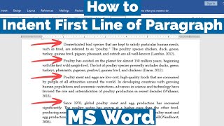 How to Indent the first Line of Paragraph in MS Word | How to Apply First line indent in MS Word
