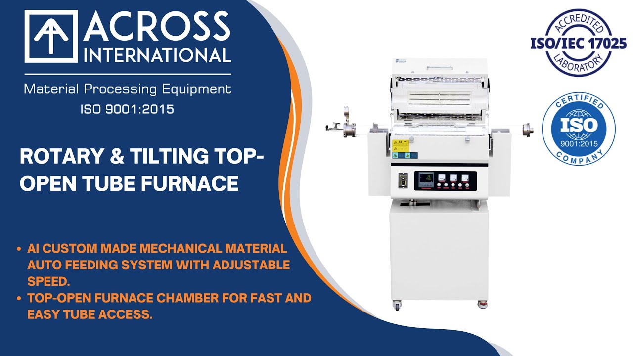 Across International Rotary & Tilting Top Open Tube Furnace Detail RTF