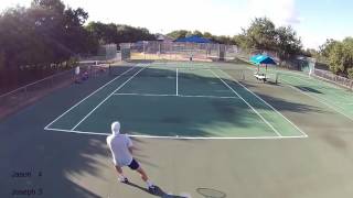 Men's 4.5 Tennis Match - Playing a Big Server with a Big Forehand