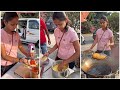 Young Gujarati Girl Selling Ulta Vada Pav In Surat City Of Gujarat Indian Street Food