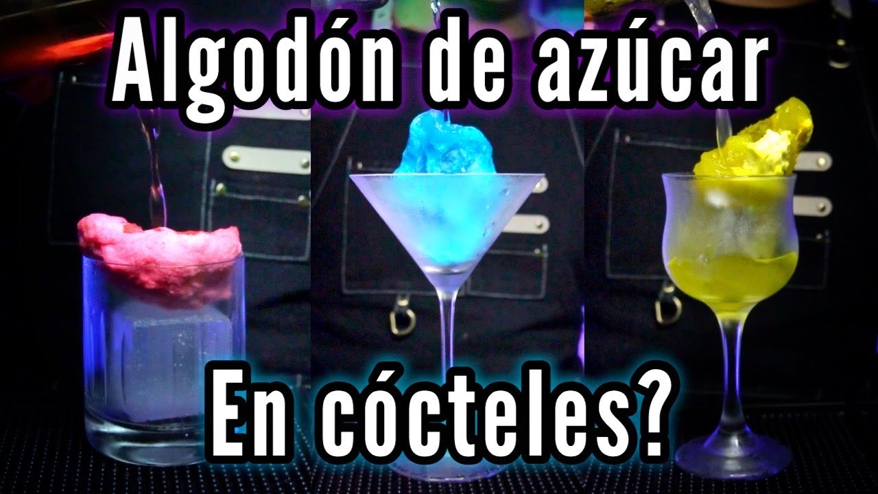 ☁️ Algodón de azúcar en 🍸 #shorts COCTELES diferentes 🌀