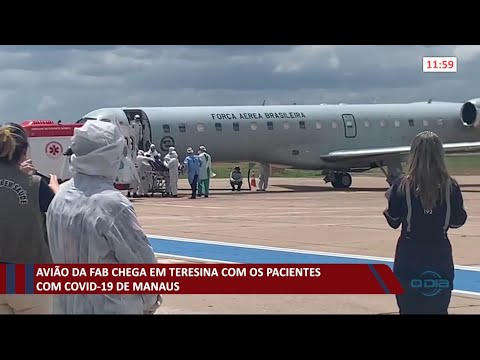 Avião da Força Aérea, com pacientes da Covid-19 de Manaus, chegam a Teresina 15 01 2021
