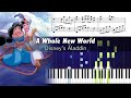 Aladdin - A Whole New World - Piano Tutorial + SHEETS