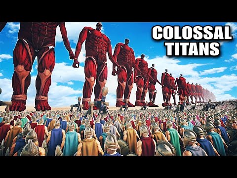 HUGE WALL OF COLOSSAL TITANS VS HUMAN ARMY | Ultimate Epic Battle Simulator 2 | UEBS 2