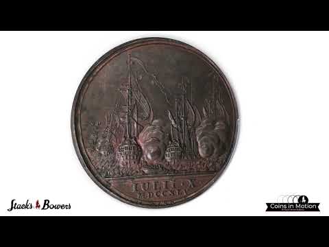 1745 Spanish Plate Fleet Captured Medal. Betts-381. Copper, 37 mm. MS-64 BN (PCGS)