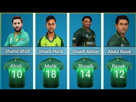 Pakistan Cricket Players Jersey Numbers | cricketers jersey no | cricket players | #youtube