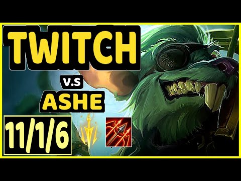 KLAUS (TWITCH) vs ASHE - 11/1/6 KDA BOTTOM ADC CHALLENGER GAMEPLAY - BR