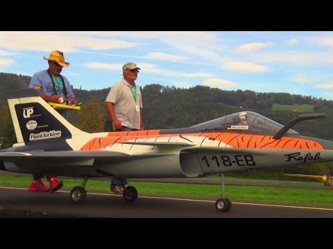 Gigantic RC RAFALE Tiger meet Scale Twin Turbine Model Jet with 58KG Thrust Power