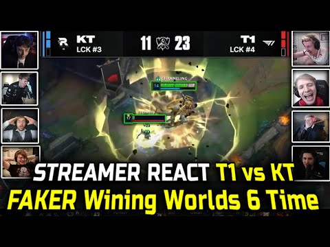 Streamers React : T1 vs KT Worlds 2025 Final - FAKER Become 6 Time Worlds Champions