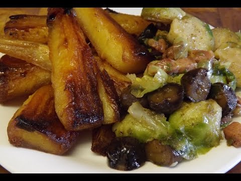 Honey Roasted Parsnips.Sautéed Sprouts,Bacon And Chestnuts.TheScottReaProject.