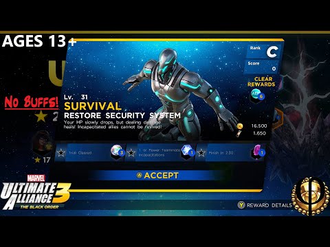 Lv. 31 Survival Restore Security System (No Buffs) - Ultimate Alliance 3