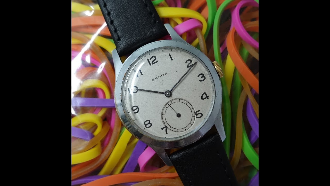 c1945 Zenith Pilots style men's vintage watch with calibre 12-4-P movement