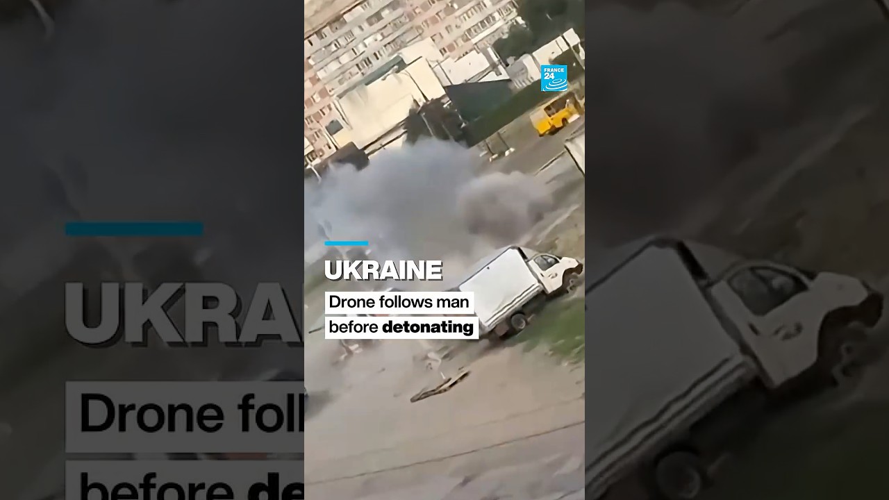 Ukraine: Drone follows man before detonating and injuring him • FRANCE 24 English