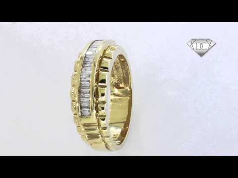 Men's .65CT. T.W. Baguette Diamond Wedding Band in 14K Yellow Gold.