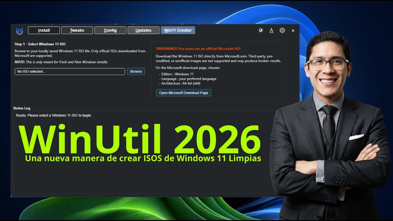 WinUtil 2026 con nuevos cambios al crear una ISO de Windows 11 Limpia