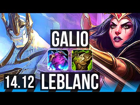 GALIO vs LEBLANC (MID) | Rank 8 Galio, 4/1/4 | EUW Challenger | 14.12
