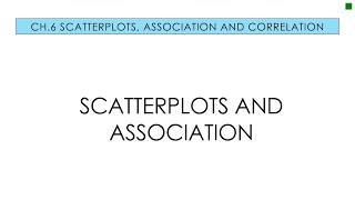 Applied Stats 6.1 Scatter Plots and Association