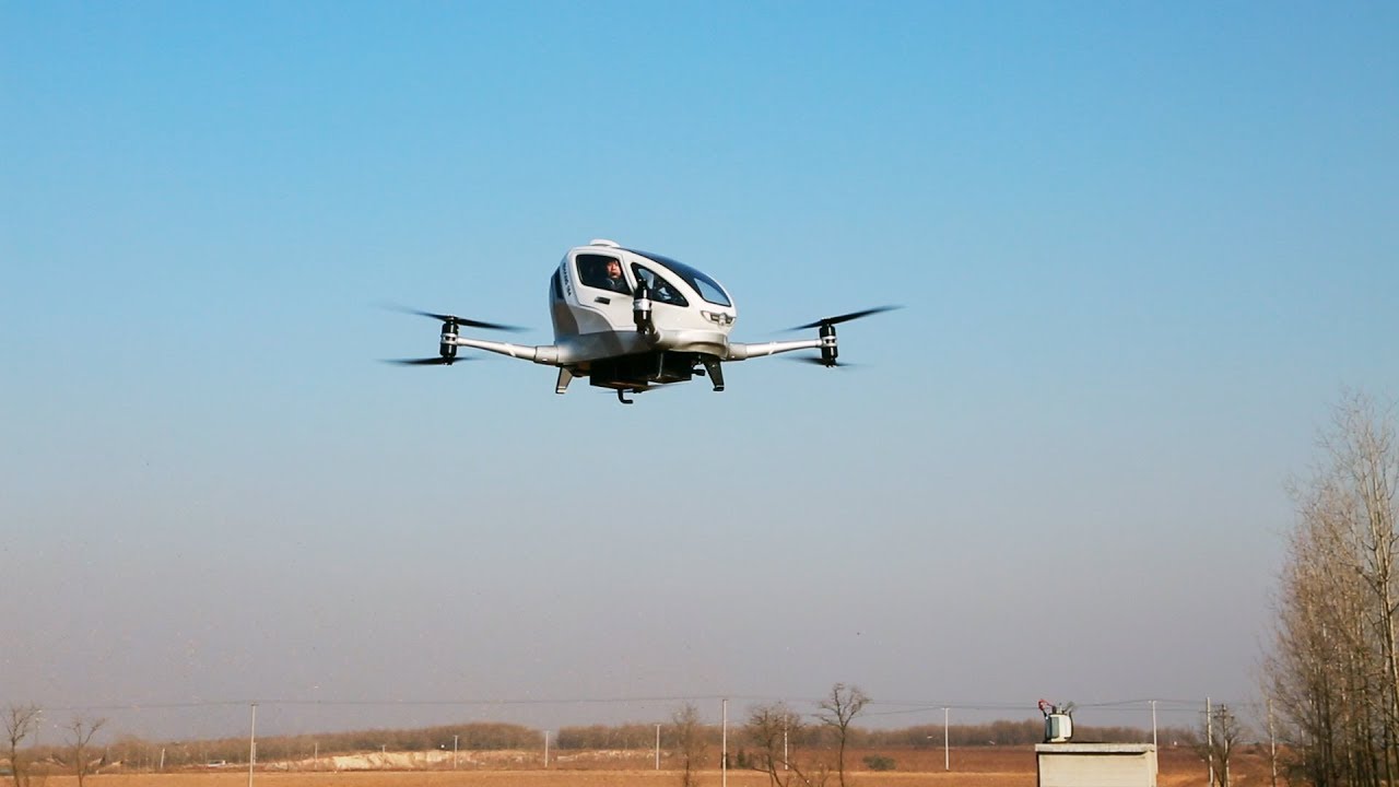 EHang AAV Manned Flight Tests ï½œ Urban Air Mobility ï½œ EHang - YouTube