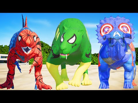 (Jurassic World Evolution🌍)Captain Nasuto,M3 Megalodon,Iron Fist Smilodon Dinosaurs Fight