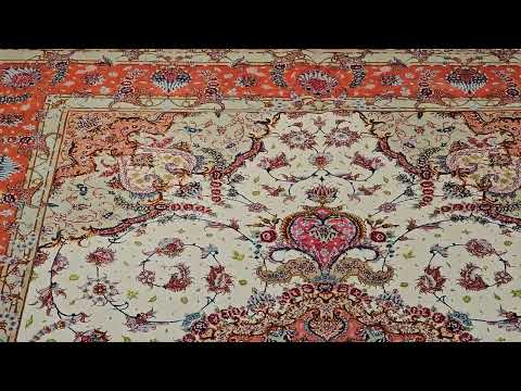 Vintage Persian Tabriz in Floral Pattern with Silk Highlights, @thepersianknot , SKU 1220