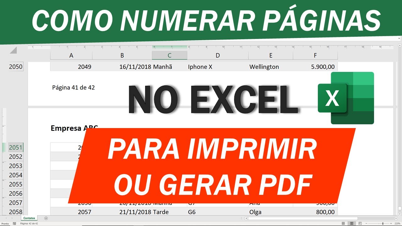 Como Numerar Páginas no Excel ao Imprimir ou Gerar PDF