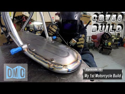 My 1st Motorcycle Build (E10) - Honda CB750 Cafe Racer (gravel pan welding, rear set bracket gusset)