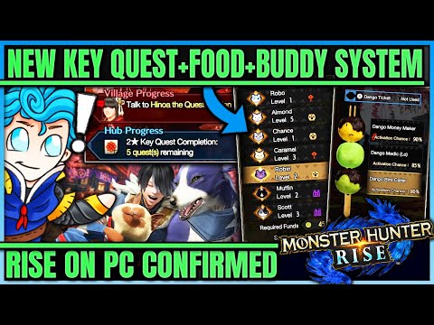RISE COMING TO PC - Kamura Village Tour - New Key Quest + Food + Buddy System - Monster Hunter Rise!