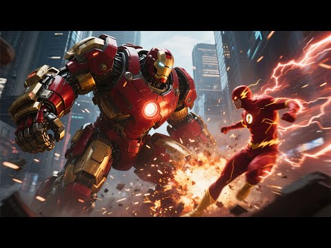 ⚡ "Hulkbuster vs The Flash: When Unstoppable Power Meets the Fastest Man Alive in an Epic Clash!"