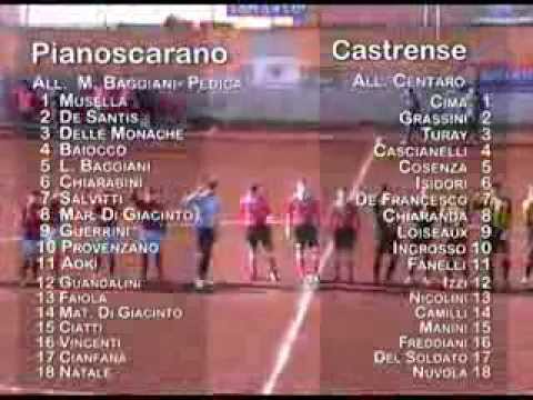 CALCIO, PROMOZIONE LAZIALE: Pianoscarano 1949 - Castrense, stagione 2012/2013