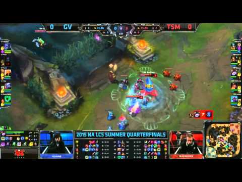 TSM vs GV First Blood Bjergsen on Move Game 1 | NA LCS Quarter Finals Day 2 | 8/9/2015