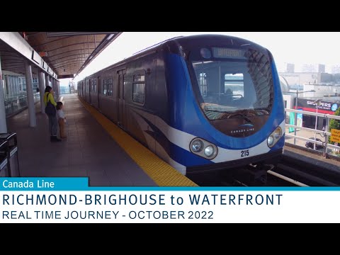 🚇 TransLink SkyTrain - Real Time Journey - Canada Line - Richmond-Brighouse to Waterfront