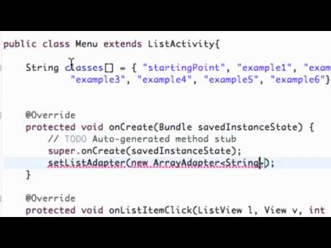Android Developing Applications Tutorial 19 Setting Up An Arrayadapter