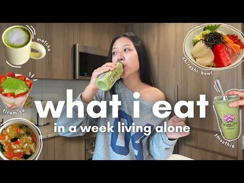 一人暮らしの忙しい週の食事 | シンプル＆リアルな食事 (what I EAT in a busy week living alone | simple + realistic meals)