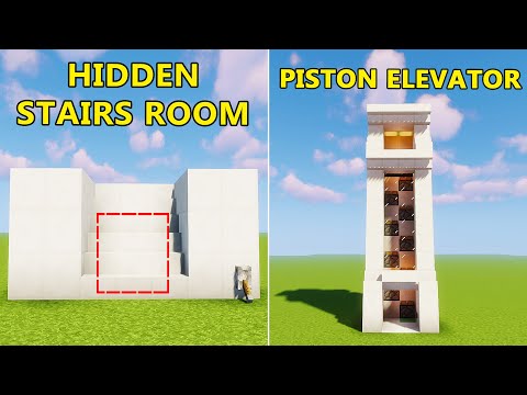3 Simple Redstone Build Hack (Piston Elevator) in Minecraft