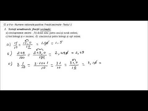 Clasa a V-a - Testul 1 - Fracții zecimale - (1)