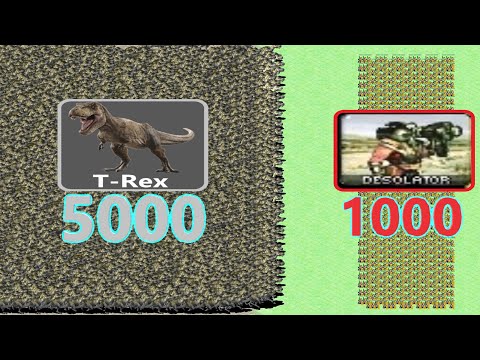 5000 Dinosaurs vs 1000 Desolators - Red Alert 2