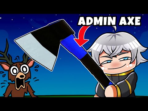 ADMIN ABUSE! Finish 99 Nights Using ADMIN'S Axe, Deer AUTO RUN AWAY!