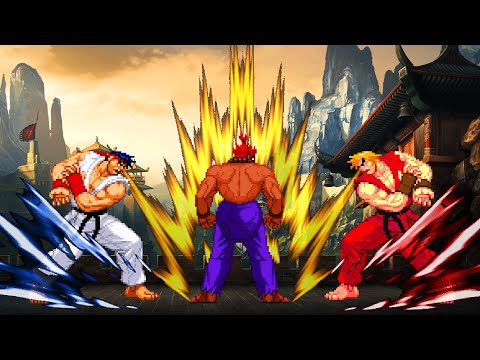 RYU AND KEN VS SHIN AKUMA! THE NEW BEST FIGHT YOU'LL SEE IN YOUR LIVE!