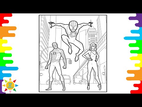 Miles Morales Coloring | Spider-Man Coloring | Spider-Gwen Coloring | Coloring Book