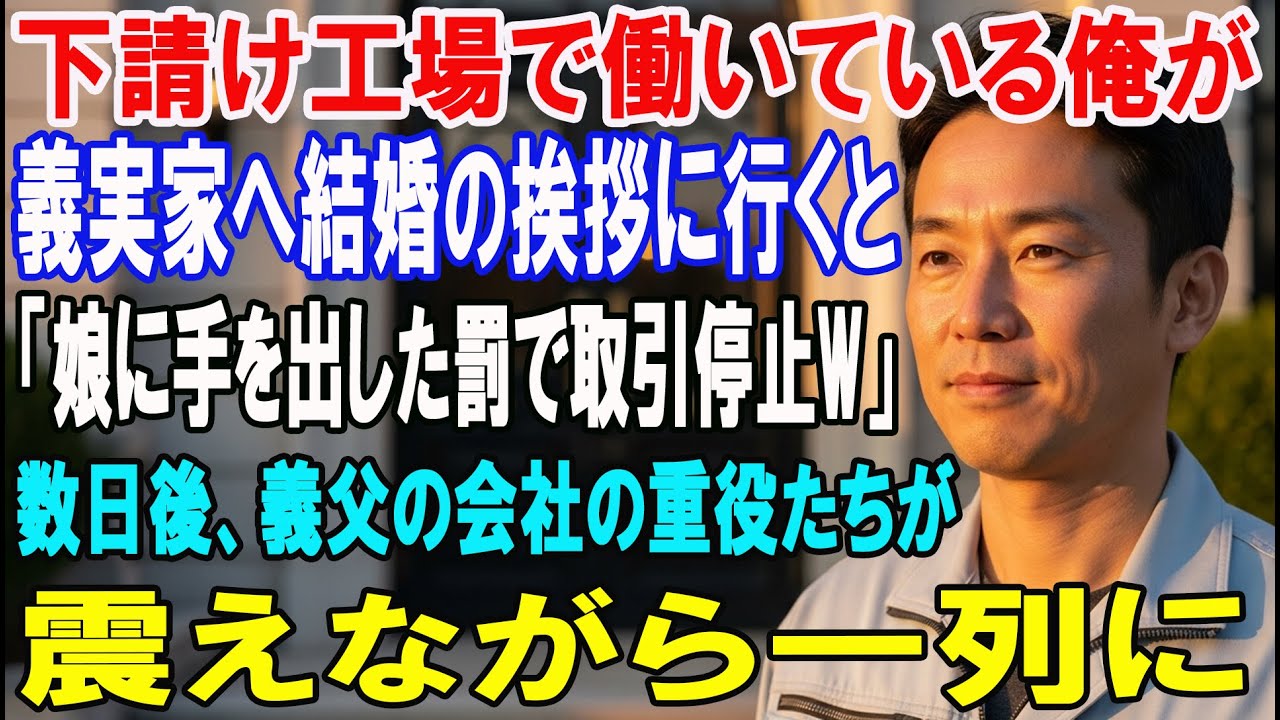 【朗読スカッと人気動画まとめ】工場勤務の俺が義実家へ結婚の挨拶に行くと、義父「下請けの貧乏人?