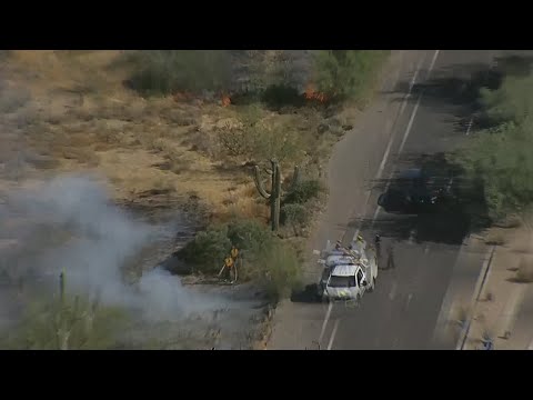 Brush fire causes road closure in north Scottsdale