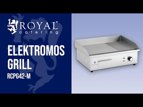 Videó - Elektromos grill - 548 x 350 mm - bordázott + sima - 3000 W