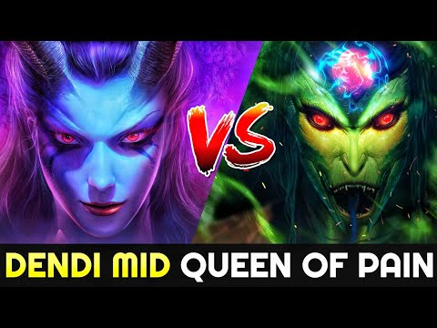 DENDI mid Queen of Pain - New Meta Counter Build 7.24 Dota 2