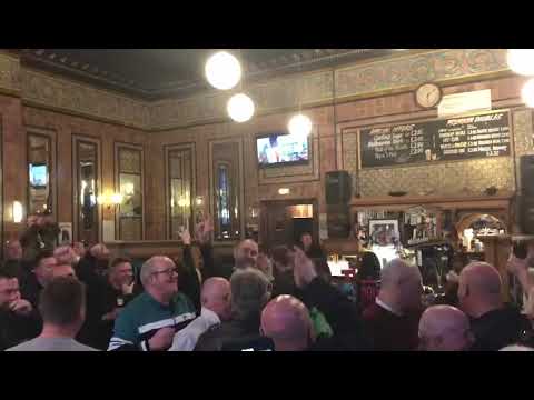 Hibs & Münster in the Central Bar Leith, Sunshine on Leith  March 2020.