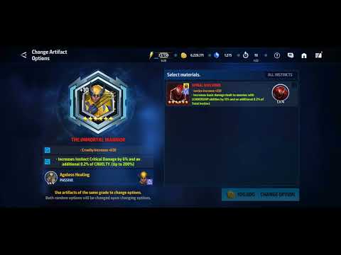 Using 6* Carnage Artifact to reroll 6* Wolverine Artifact