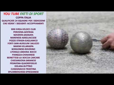 Bocce : Accoppiamenti Sedicesimi  Coppa Italia 2021