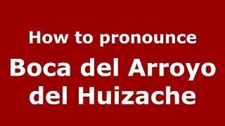 How to pronounce Boca Del Arroyo Del Huizache