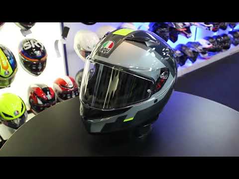 AGV K3 Shade Motorcycle Helmet (Grey|Flo Yellow)