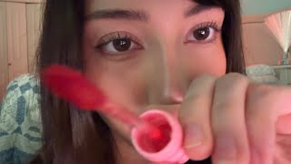 ASMR testing lipglosses on you (close up asmr) 